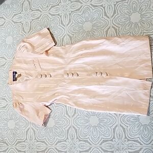 Women Light pink Career Suit Dress APRIL RAIN Pleated big buttons